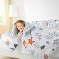 thumbnail image 4 of Feelyou Cartoon Jungle Animal Queen Comforter Set, Hedgehog Fox Bear Bedding Sets, Plant Botanical Reversible Bedding Comforter Set, Microfiber Bedroom Decor, 3-Piece, 4 of 8
