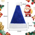 thumbnail image 2 of Chisander Gorros De Papá Noel Gorro De Navidad Para Adultos Unisex Felpa Azul Con Puños Blancos Gorro De Navidad De Tela Para Navidad Año Nuevo Suministros Festivos Para Fiestas, 2 of 5