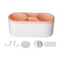 thumbnail image 1 of Soporte para secador de pelo de pared, innovador organizador multifuncional para herramientas de peluquería con pegatinas para el hogar, hotel y baño, color naranja., 1 of 14