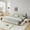 Beige, variant on King Size Upholstered Platform Bed with Thick Fabric, Chenille Fabric Grounded Bed Floor Bed with Headboard and Solid Frame, No Box Spring Needed