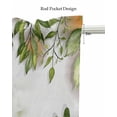 thumbnail image 5 of Green Botanical Linen Curtain Valance for Bedroom/Bathroom/Kitchen/Office/Living/Dining Room Window,Watercolor Summer Botanical Rod Pocket Topper Decorative Cafe Drapes Panel 60"x18", 5 of 6