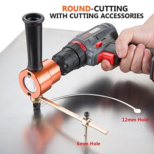 Double Headed Sheet Metal Nibbler REXBETI Drill Attachment Metal
