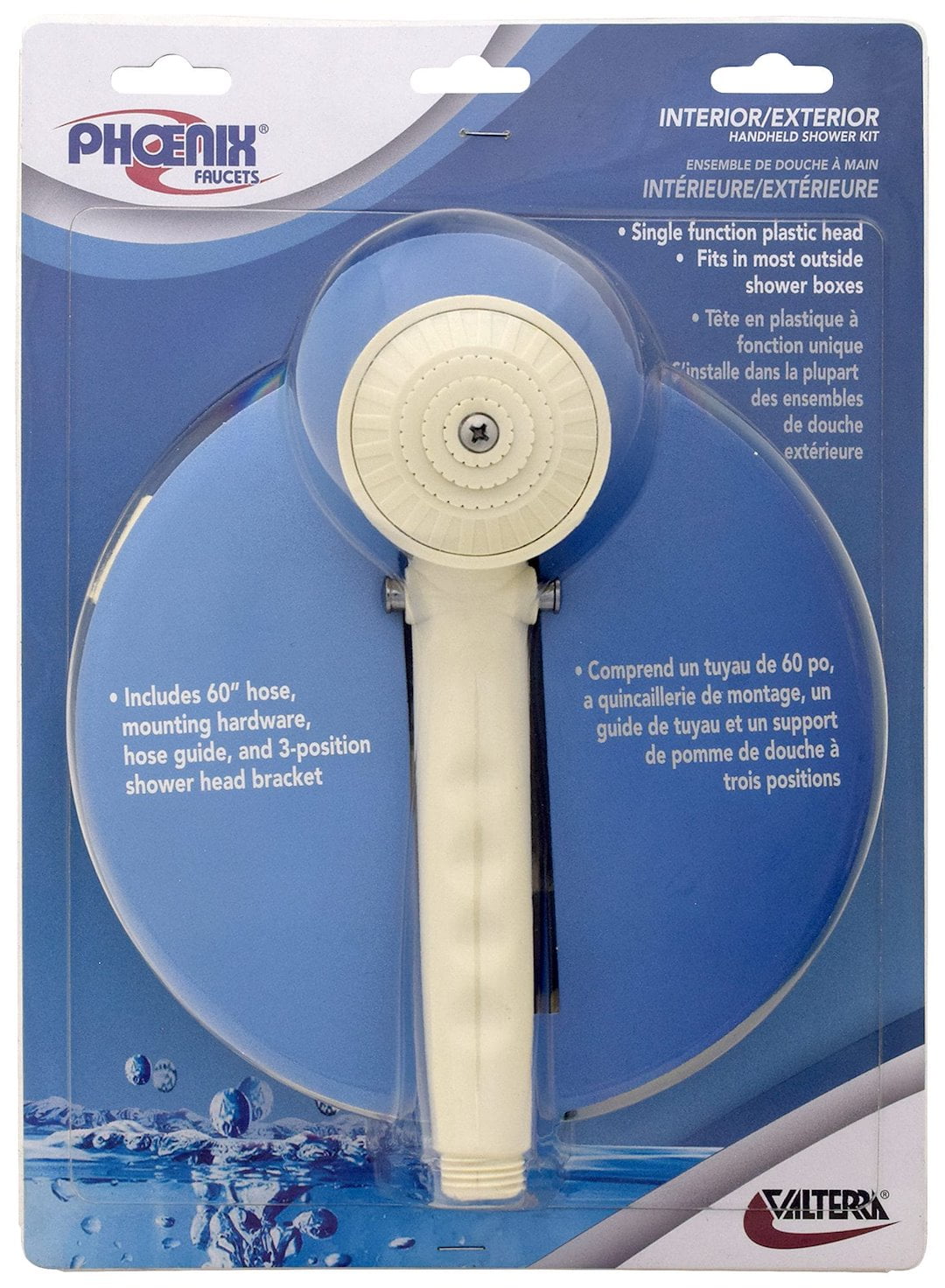 Valterra PF276025 Single-Function Handheld Shower Kit with 60" Vinyl Hose and Trickle Shut-Off - Biscuit