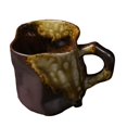 thumbnail image 4 of GROWTH TANK Mug Irregular Tea Ceremony Accessories Holiday Gift Rough Pottery Coffee Mug brown, 4 of 9