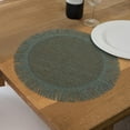 thumbnail image 3 of Placemat Rond Tissé Avec Franges Verts 15 X 15 - Ensemble De 12, 3 of 4