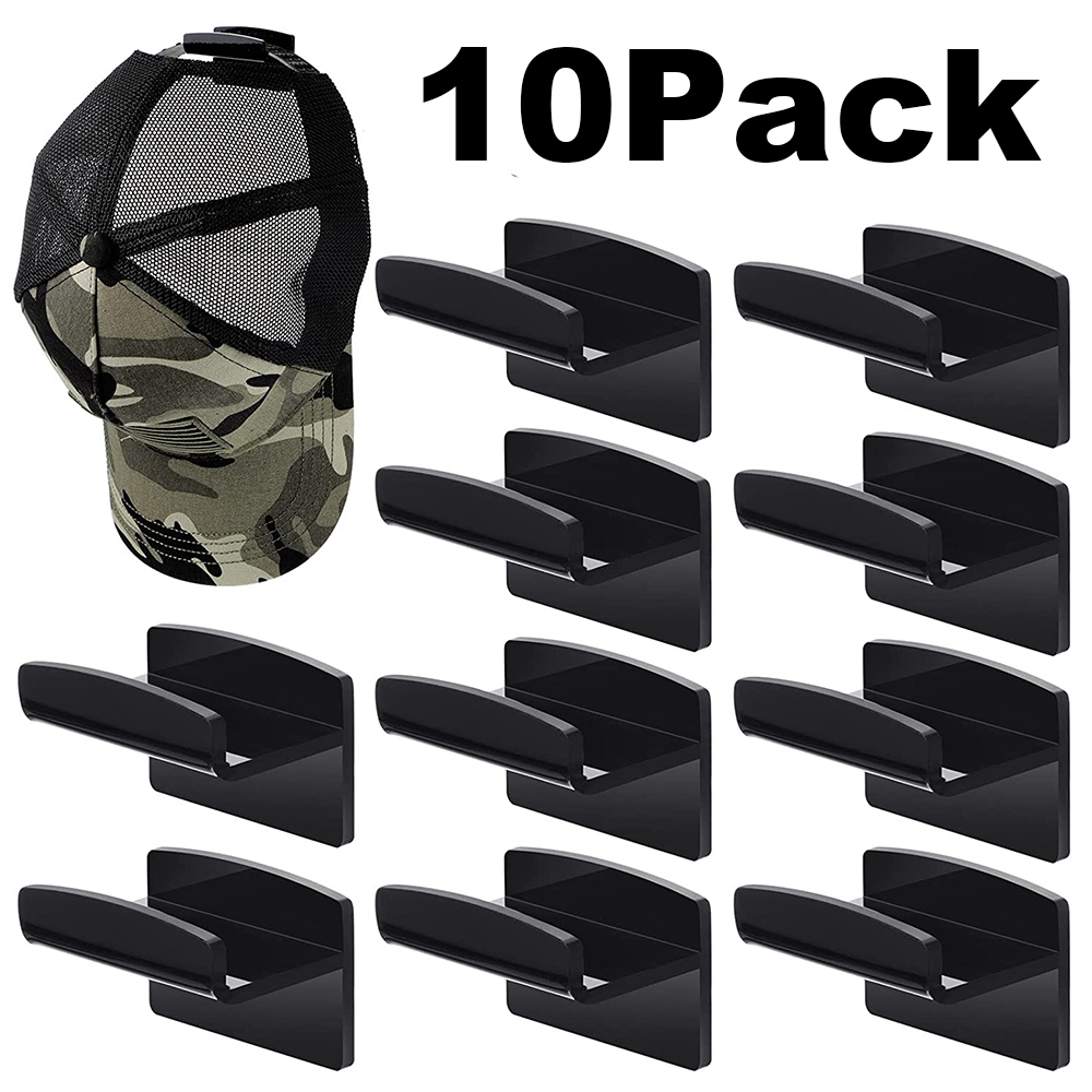 Lishuaiier 10Pack Hat Hooks, Adhesive Hat Rack for wall, Easy to Install, Multifunctional Hat