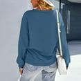 thumbnail image 6 of VISALY Pullover Crewneck Sweatshirt Tunic Sweatshirt Casual Oversized Sweatshirt Long Sleeve Preppy Sweatshirts Fall Pullover Sweaters Comfy Tops Winter Sweatshirts Basic Sweatshirt Navy L, 6 of 6