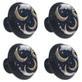 thumbnail image 2 of 4 Pcs Golden Moon Knobs for Kitchen Cabinet Cupboard Dresser Bookcase Drawer Pulls Handles Round Home Decor, 2 of 8