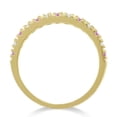 thumbnail image 3 of Pink Sapphire Topaz Stackable Eternity Band Ring Guard 925 Sterling Silver Yellow Gold Plated Gemstone Jewelry For Women Gift By KIRAN FINE JEWELS, 3 of 5
