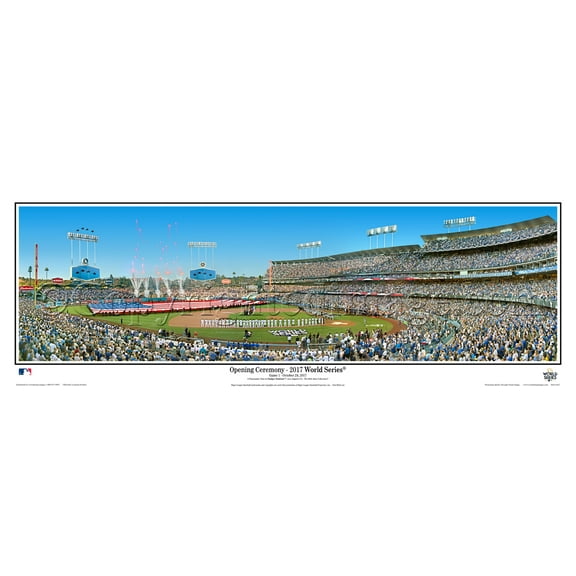2017 World Series Game One Opening Ceremony Panoramic Poster Print Deluxe Black Wood Frame with Plexi Glass 2121