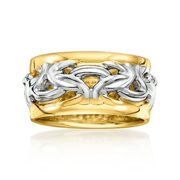 Ross-Simons Italian 2-Tone Sterling Silver Byzantine Ring, Women's, Adult