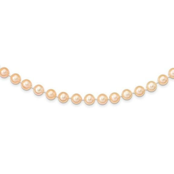 14k Yellow Gold 8 9mm Pink Near Round Freshwater Cultured Pearl Necklace 28 Inch - Pendant Necklace for Women