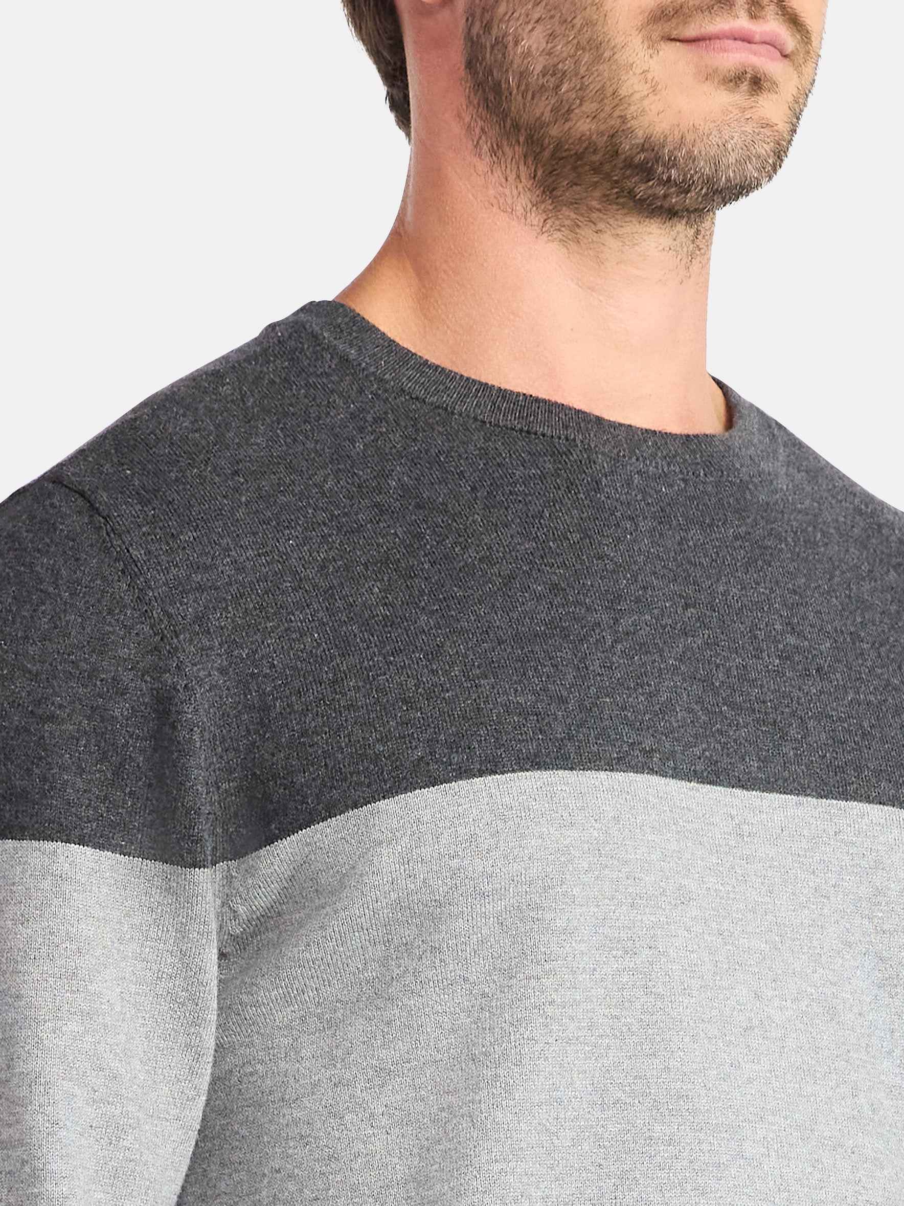 George Men's and Big Men's Colorblock Crewneck Sweater, Midweight, Sizes S-3XL