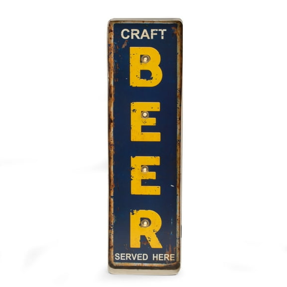 "Craft Beer" Metal Sign, LED Lighted, Wall Mountable.