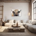 thumbnail image 3 of ZHONGYUTONG Colorful Highland Cow Canvas Wall Art Animal Pictures Print Abstract Highland Cattle Painting Farmhouse Bathroom Decor Framed (20.00" x 30.00"), 3 of 5