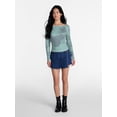thumbnail image 2 of Madden NYC Women's Boatneck Graphic Top with Long Sleeves, Sizes XXS-XXL, 2 of 5