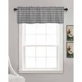 thumbnail image 3 of Grey White Checkered Linen Curtain Valance for Bedroom/Bathroom/Kitchen/Office/Living/Dining Room Window,Gray Buffalo Plaid Rod Pocket Topper Decorative Cafe Drapes Panel 42"x18", 3 of 6