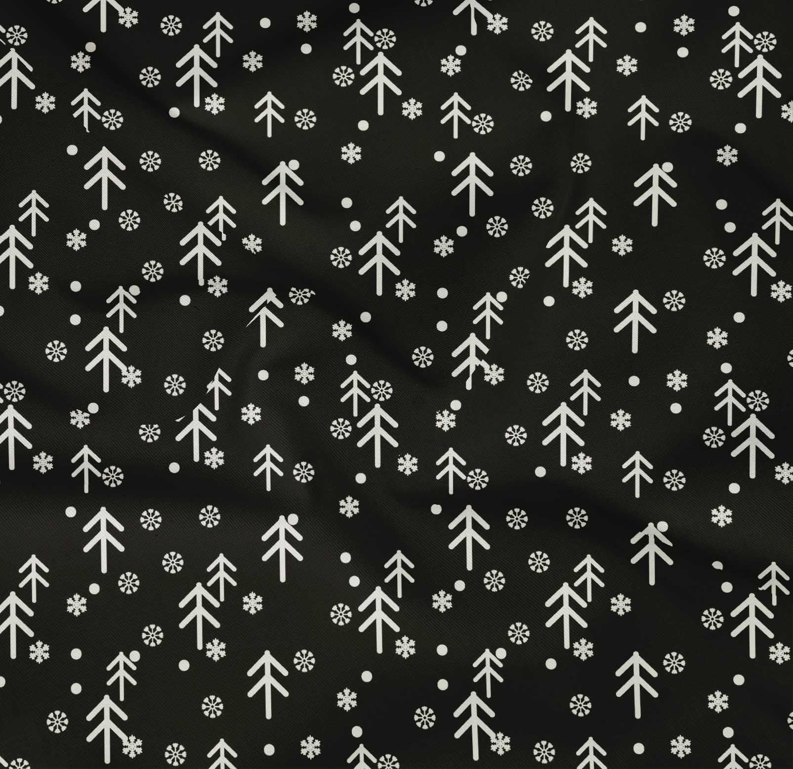 oneOone Cotton Poplin Twill Black Fabric Merry Christmas Fabric For Sewing Printed Craft Fabric By The Yard 56 Inch Wide-Q9Q