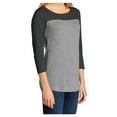 thumbnail image 4 of Womens Juniors Rally 3/4-Sleeve Cotton Tee Black/ Grey Frost Medium, 4 of 6