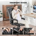 thumbnail image 6 of Mainstays Executive Ergonomic High Back Leather Home Office Desk Chair, Gray, 6 of 14