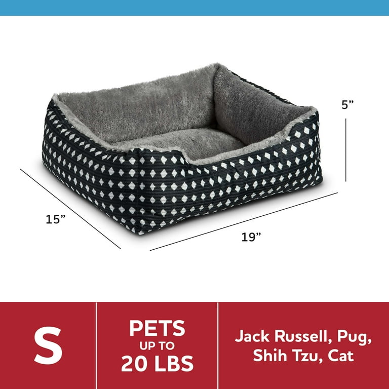 Vibrant Life Cuddler Small Dog Bed, Black 19" x 15"