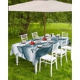 thumbnail image 4 of Fsddascl Teal Mountain Forest Outdoor Tablecloth - 52x70 Inch Rectangle Dining Table Cover, Retro Garden Nature Landscape Waterproof Outdoor Table Cloth with Umbrella Hole & Zipper for Picnic/Patio, 4 of 7