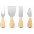 thumbnail image 7 of -4 PCS Cheese Knife Set for Charcuterie Board, Wood Handle Stainless Steel Cheese Slicer & Cutter Utensils with Mini Knife, Butter Knife, Fork, 7 of 7
