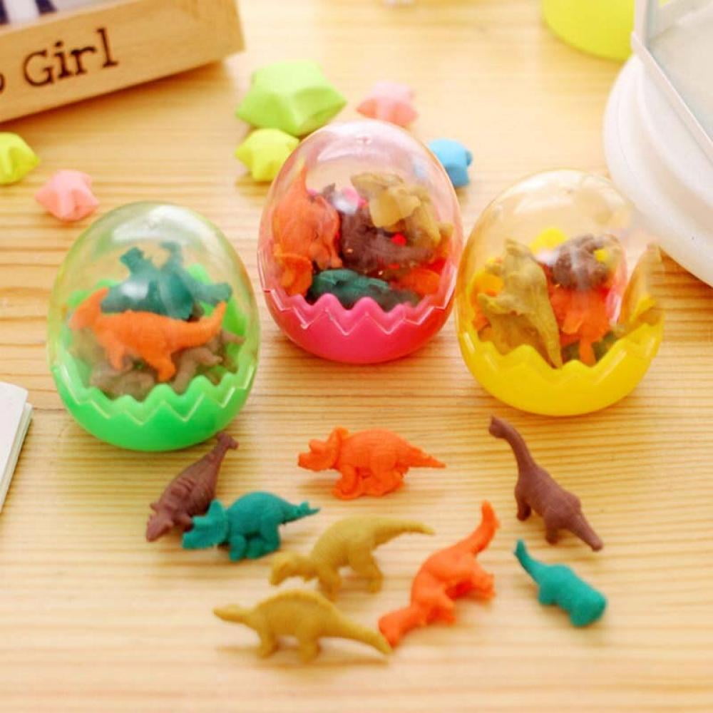 Toy Colorful Creative Pencil Rubber Dinosaur Egg-shaped Erasers Stationery 