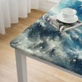 thumbnail image 4 of HAOXIT Summer Beach Tablecloth- Ocean Coastal Waterproof Fabric Table Cloth Protector, Nautical Seaside Aqua Beige Tablecloths Washable Table Cover for Kitchen Coffee Table Party White, 4 of 7