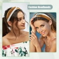 thumbnail image 2 of Unique Bargains Color Block Knotted Wide Headband Fashion Hair Accessories for Women Brown Blue 1.57" Width, 2 of 7