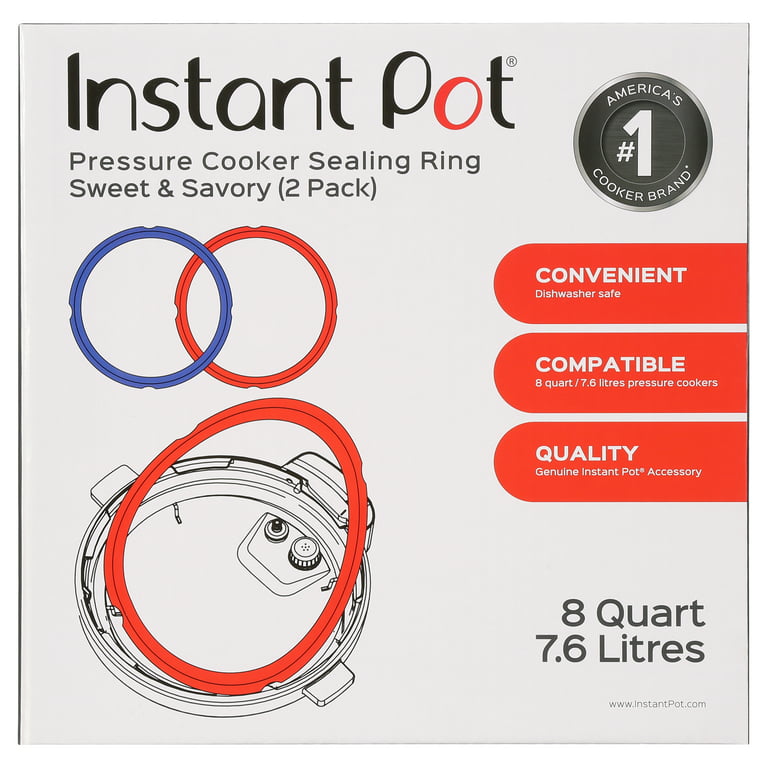 Instant Pot Sealing Ring 2 Pack 8 Quart Red/Blue