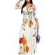 thumbnail image 2 of Vestido largo PinkPatty para mujer, cuello en V, manga 3/4, talla grande 2XL, 2 of 8