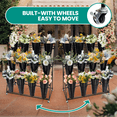 thumbnail image 6 of Flower Display Stand with 12 Buckets, Open Tier, 360° Wheels, Moving Florist Bouquet Shelf for Fresh Flower Shop, Flower Cart, Garden, Living Room, Event, 6 of 8