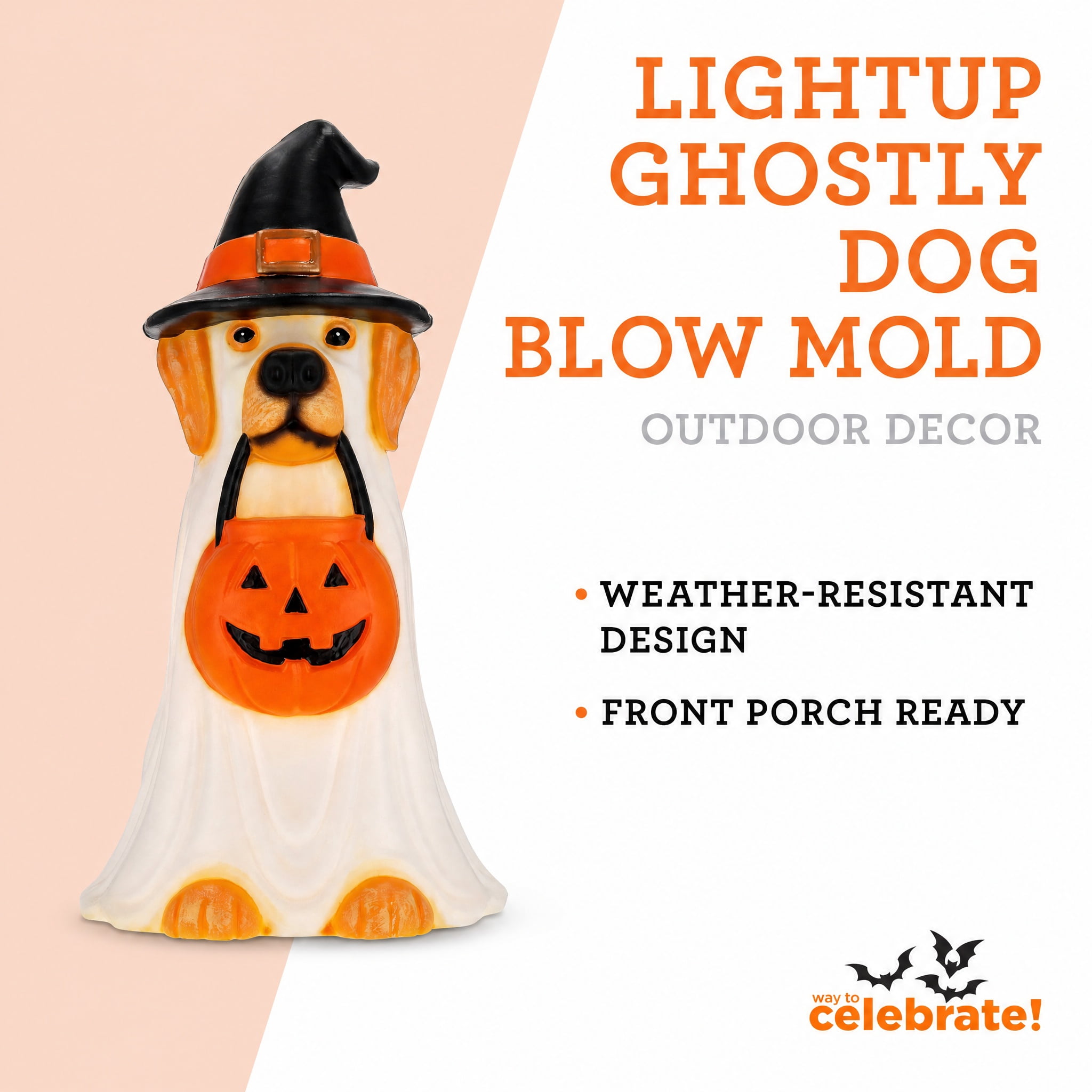 Light-Up Ghostly Dog Blow Mold, 18", Halloween by Way To Celebrate