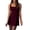 Wine, variant on Cekizud Summer Dresses for Women Square Neck Sleeveless A-Line Mini Dress for Work Office Party,Sizes S-2XL
