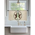 thumbnail image 3 of Texas Star Sheer Curtains 2 Panels Set Country Star Retro Background Lihgt Filtering Rod Pocket Voile Drape, Semi Sheer Window Curtains for Bedroom Living Room, 52"x54", 3 of 5