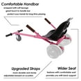 thumbnail image 3 of Pink Hoverboard Seat Attachment, Hover Go Kart, Hoverboard Go Cart Accessories, Heavy Duty Frame, Fun for Kids Fits 6.5"/8"/10", Go Kart Conversion Kit For Hoverboard, 3 of 9