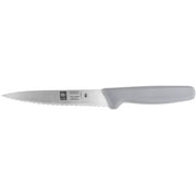 5.5-inch Stiff Wide Serrated Edge Blade, Boning Knife, Grey Handle. By ICEL.