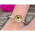 thumbnail image 4 of 6mm Round Champagne Diamond Moissanite 1.5 Carat Engagement Ring Solid 10k Rose Gold Wedding Ring Basket Underneath Halo Gemstone Promise Ring for Bride, 4 of 5