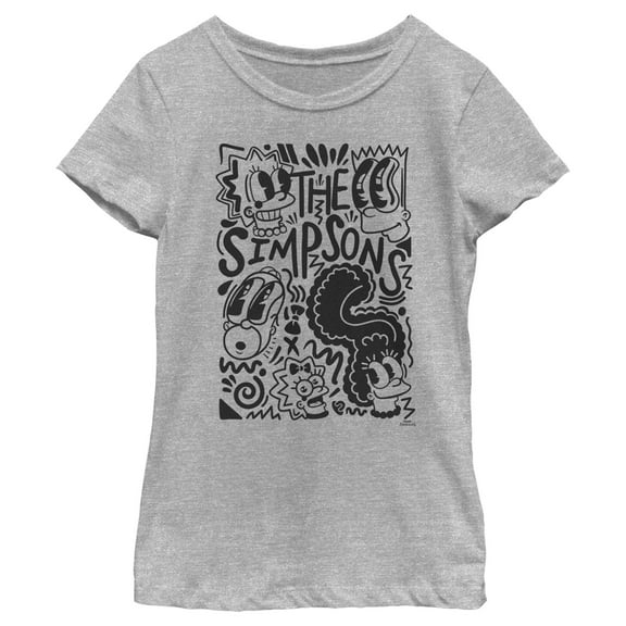 Girl's The Simpsons Classic Pop Art Family Graphic Tee Athletic Heather Medium