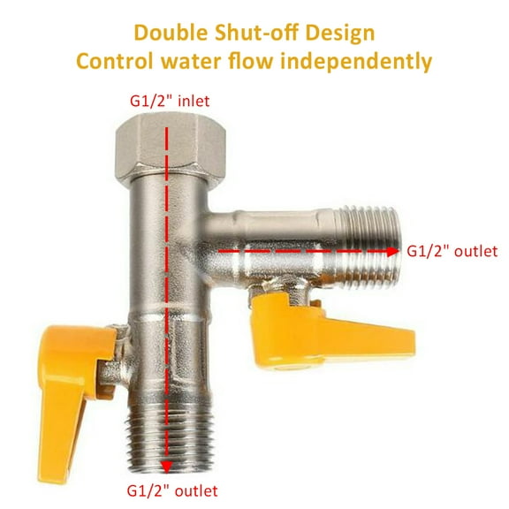 Nishore Diverter Valve,T-adapter Valve Toilet Diverter Valve Arm Valve Rv 3-way Head Shut Off Toilet And Kitchen Shut Off Valve Qisuo Buzhi Head Shut