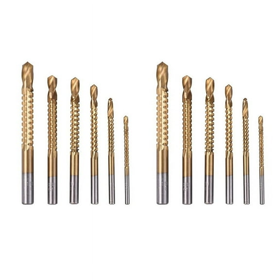 12Pcs Titanium Drill Saw Bit Set, HSS Serrated Hole Drilling, 3-8mm Carpenter Hacksaw Bits Kit