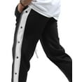 thumbnail image 4 of Ma Croix Mens Stripe Track Pants with Button Accent Casual Stretch Slim Fit, 4 of 8