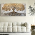 thumbnail image 5 of Canvas Wall Art for Living Room - Large Yellow Tree of Life Canvas Prints, Modern Abstract Nature Painting for Kitchen Bedroom Office Wall Decor, 5 of 7