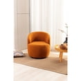 thumbnail image 2 of Caramel Color Teddy Fabric - Swivel Armchair for Bedroom Reading Nooks, 2 of 5