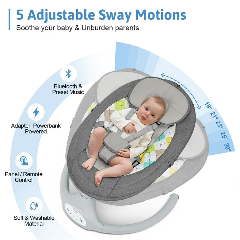 Electric Baby Swing for Infants, Baby Rocker for Infants with 3 Speeds