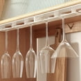 thumbnail image 5 of Wine Glass Holder,Space-Saving Under-Cabinet Glass Rack,No-Drill Hanging Stemware Organizer,Plastic Cup Storage Hanger for Bar and Home Kitchen Organizer,2 Pcs,White, 5 of 7