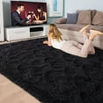 thumbnail image 6 of IR Imperial Rooms Shaggy Rug 3x5ft for Hallway, Ultra Soft Modern Area Shag Floor Carpet Black, 6 of 11