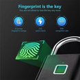 thumbnail image 2 of Keyless USB Charging Fingerprint Lock Smart Padlock Waterproof Door Lock 0.2sec Unlocking Portable Anti-Theft Padlock Zinc, 2 of 5