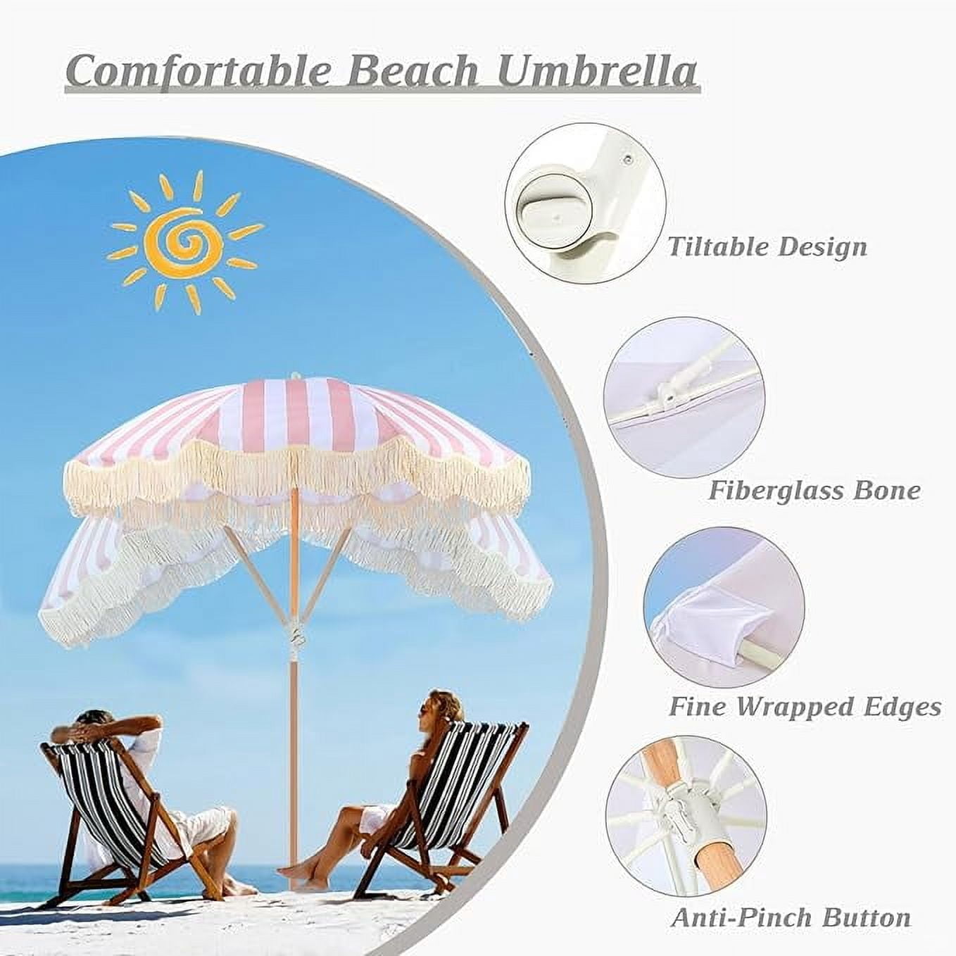 6.5' Pink Market Patio Umbrellas, Wind Resistance